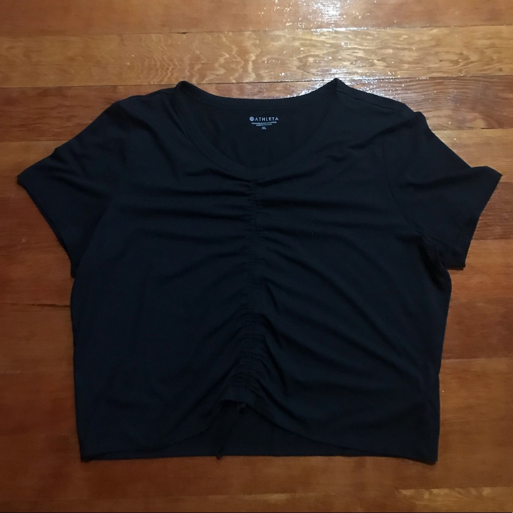 SOLD Athleta Cropped Top with ruching.